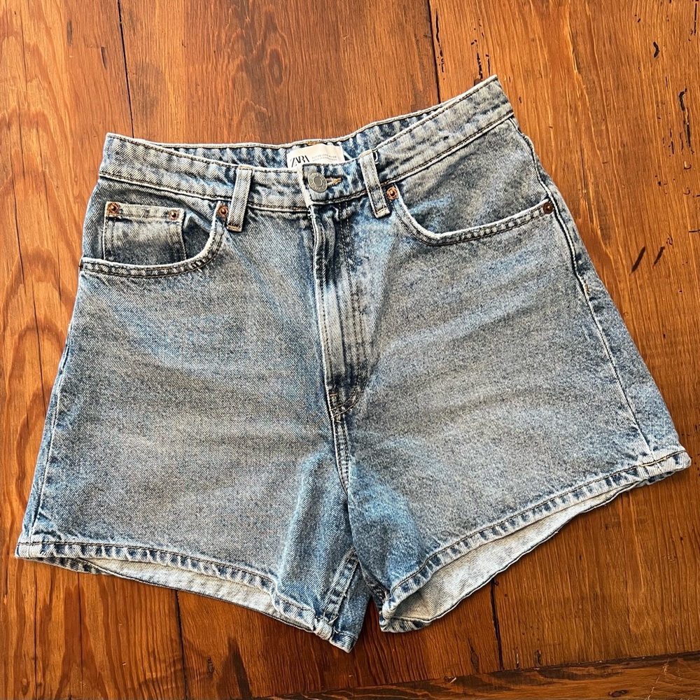 Zara Light Blue Denim Jean Shorts